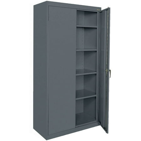 

Classic Series 36 W x 72 H x 18 D Storage Cabinet with Adjustable Shelves Charcoal