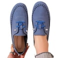 thumbnail image 4 of Women’s Leather Oxford Shoes Trendy Casual Loafers with Arch Support – Lightweight Non-Slip Casual Work Shoes Blue 7(39), 4 of 9
