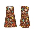 thumbnail image 7 of Lsque Retro Coffee Pattern Summer Dresses for Women – Sleeveless T-Shirt Swing Sundress, Perfect for the Beach and Casual Days, 7 of 7
