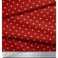 thumbnail image 2 of Soimoi Red Rayon Crepe Fabric Pink Heart Print Fabric by Yard 46 Inch Wide, 2 of 3