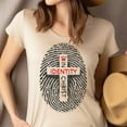 thumbnail image 4 of Christian Identity Shirt – Cross and Thumbprint Design Faith Tee, Natural, Size L, 4 of 6