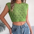 thumbnail image 6 of Wlynlyn Crop Tops for Women Hollow out Cap Sleeve Sweaters Crewneck Going out Knit Tops Trendy Tops, 6 of 6