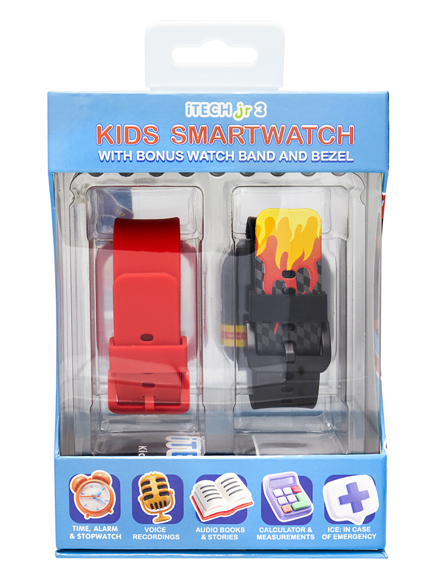 Itech Junior Kids Boys Flame Bluetooth Enabled Smartwatch with Interchangeable Straps and Bezels
