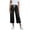 Black, variant on Capri Jeans for Women Distressed Ripped Drawstring Wide Leg Capri Pants High Waisted Stretchy Pull On Baggy Capris Casual Summer Denim Pants Black M