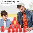 thumbnail image 2 of Sport Stacking Cups, 24pcs Sports Stacking Cups Speed Training Game for Challenge Competition Travel Party Gift for Adults, 2 of 7