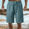 thumbnail image 4 of Aayomet Mens Workout Shorts Waist Drawstring Elastic Waist Solid Shorts With Pockets (Green, L), 4 of 5