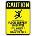 thumbnail image 1 of Floor Slippery When Wet Sign, Pool Sign,, 1 of 1