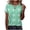 (DT 20)Green, variant on DailkTrvid Women's Summer Blouse Trendy Loose Fit Tops Crisscross V Neck T-Shirt Casual Tees Short Sleeve Damask Print Rolled Cuff Outfits