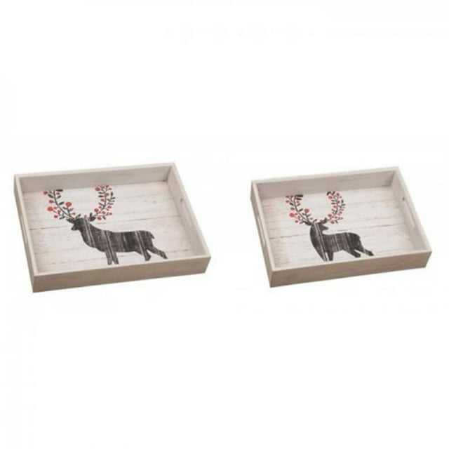 Home Locomotion 12010986 Plateaux de Service en Bois pour Rennes - Lot de 2
