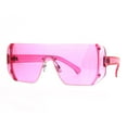 thumbnail image 1 of Rectangular Pop Color Shield 80s Robotic Disco Sunglasses Pink, 1 of 4
