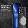 thumbnail image 3 of SaniMore Case for iPhone 14 Pro Max 6.7" 2022, Carbon Fibre Texture Anti-drop Anti-fingerprint Lens All-inclusive Heavy Duty Protective Slim Light Wireless Charging Magnetic Case, Black, 3 of 7