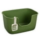 thumbnail image 4 of Caja de arena para gatos con tapa abierta, orinal para perros pequeños, orinal a prueba de salpicaduras, sartenes para arena para conejos, hámsteres, Verde oscuro, 4 of 8