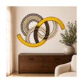 thumbnail image 2 of DecMode Modern Metal Overlapping Semi Circle Design Abstract Wall Décor with Fire Orange, Dark Brown and Patterned Yellow Finish, 38"W x 25"H, 2 of 9