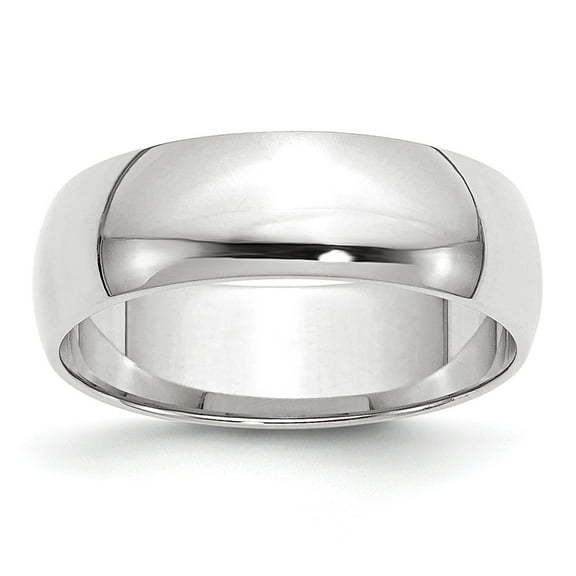 10KW 6mm LTW Half Round Band Size 12 in 10k White Gold