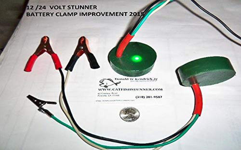 Catfish Stunner 12-24 Volt Shocker Made In USA, Catfish Shocker, Low Voltage Electrofisher, Fish Stunner Battery Operated Catch Cat Fish, Crank Phone Fishing Catfish Caller