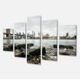thumbnail image 2 of Brooklyn Bridge with Rocks on Shore - Large Cityscape Canvas Art Print, 2 of 3