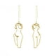 thumbnail image 5 of 1 par de pendientes colgantes para cara y cuerpo para mujer, pendientes estéticos en forma de oro para mujer JM, 5 of 5
