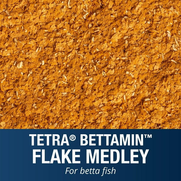 Tetra BettaMin Flake Medley for Betta Fish Complete Color Boost Flakes and Dried Krill 0.81 oz