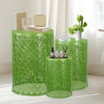thumbnail image 4 of Tcbosik Set of 3 Nesting Side Tables for Indoor & Outdoor, Metal End Table for Backyard, Patio, Porch, Green, 4 of 9