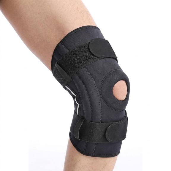 Knee Brace with Side Stabilizers & Patella Support Pad Non-Slip Compression Knee Wrap for Sports Running Walking Joint Stability
