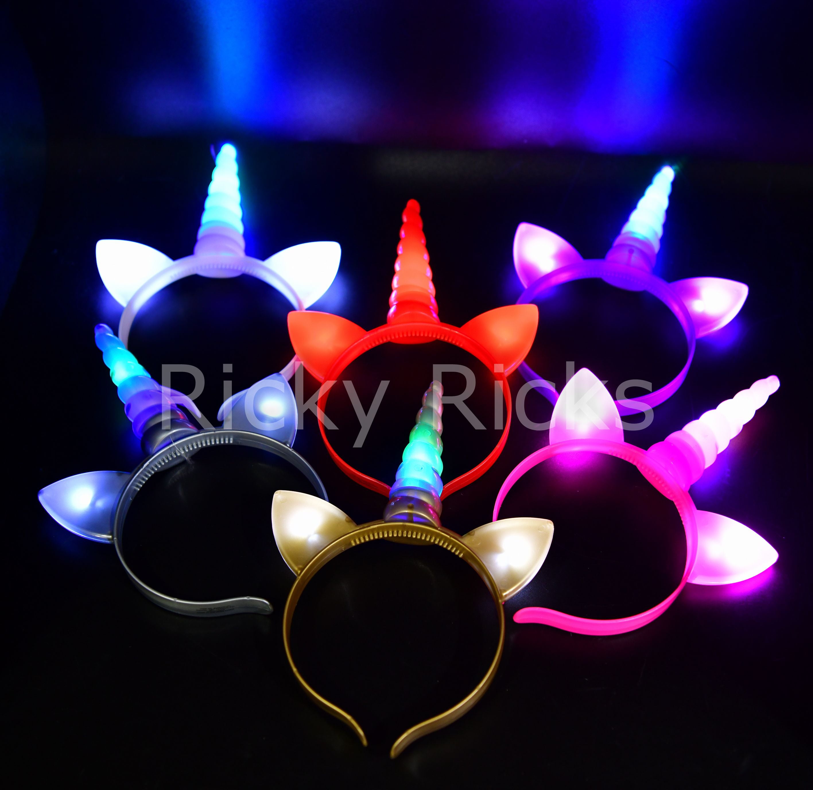 LED Flashing Unicorn Horn Light Up Headbands Hair Cosplay Costume Party Kid
