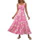 thumbnail image 1 of Vestido PRETTYGARDEN Floral Rosa Beige Maxi sin Mangas Talla L, 1 of 9
