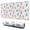 Cat Striped Leaf, variant on 35.4x15.7 Inch Gaming Mouse Pad, Non-Slip Stitched Rubber Desk Mat for Desktop & Laptop,Cat Paw Print Rainbow White Pattern