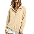 thumbnail image 4 of Enjoytime Lightweight Sweatshirts For Women Collared Half Button Long Sleeve Sweatshirt Casual Pullover Top, 4 of 6