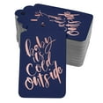 thumbnail image 1 of Inkdotpot Rose Gold Foil Paper Hang Tags Baby It's Cold Outside Baby Shower Favor Tags 50 Pack, 1 of 6
