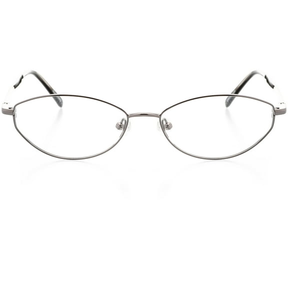 Unisex Optical Eyewear - Oval Shape, Metal Full Rim, Gunmetal