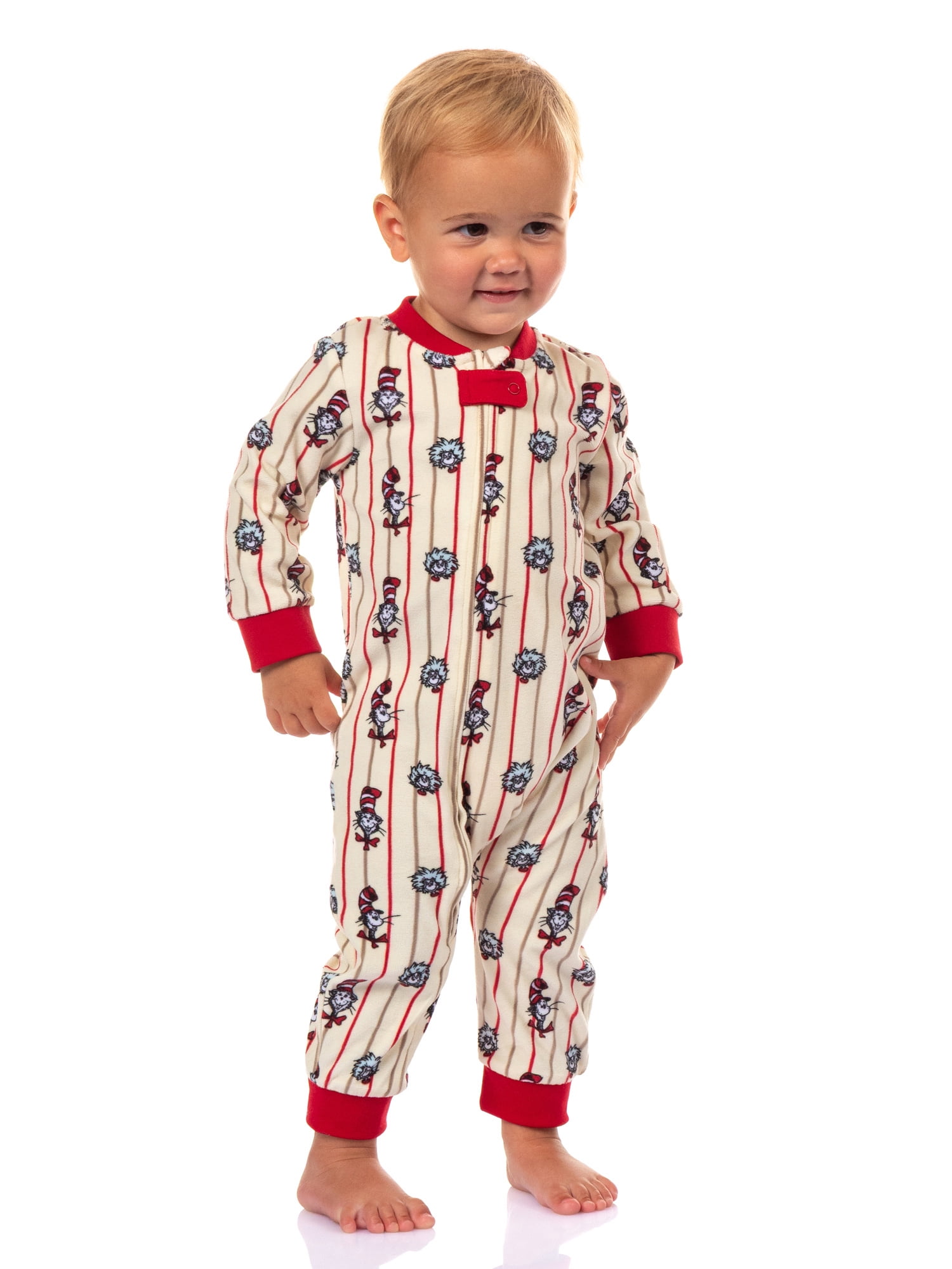 Dr. Seuss Cat in the Hat Matching Family Velour Pajama Sets, Onesie, Infant