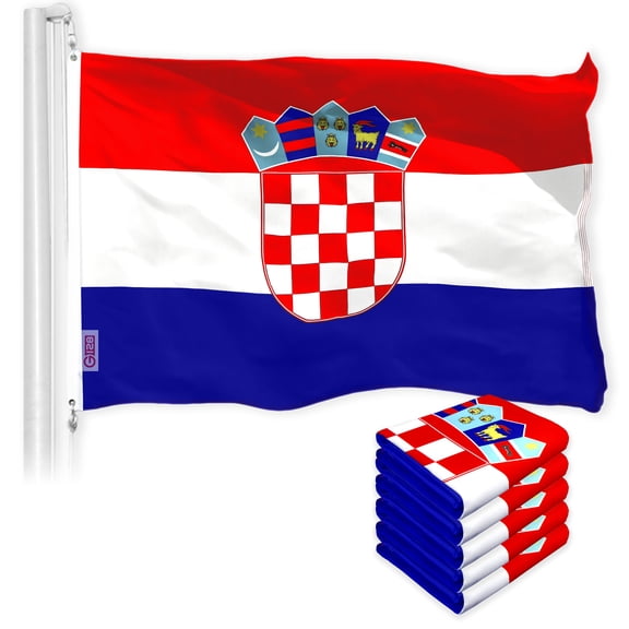 Croatia Croatian Flag 3x5FT 5-Pack 150D Printed Polyester By G128