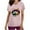 Pink, variant on Women's V-Neck Carnival Print Pocket Nurse Top - Soft Polyester Spandex Blend, Casual Short Sleeve Shirt for Home & Festival, Comfortable Stretchy Fit