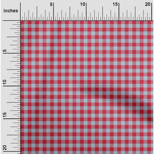 oneOone Silk Tabby Fabric Gingham Check Print Fabric By The Yard 42 Inch Wide