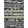 thumbnail image 2 of 10' X 14' Black Silver And Gray Striped Washable Indoor Outdoor Area Rug, 2 of 5
