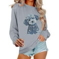 thumbnail image 4 of ClodeEU Women's Y2k Cute Graphic Sweatshirt ,Casual Loose Trendy Sweatshirts Long Sleeve Pullover Tops E-Gray,Womens Plus L, 4 of 5