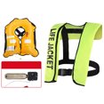 thumbnail image 2 of Gilet de Sauvetage Auto-Gonflable pour Adultes, Sports Nautiques d'Été, Kayak, Bateau, Pêche, Kayak, Pagaie, Trois Choix de Couleurs Visibles, Orange / Jaune / Vert Fluorescent, 2 of 6