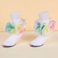 thumbnail image 2 of Big Ruffle Ankle Socks Baby Kids Double Lace Turn Cuff Sock for Girls Cute Frilly Dress Socks 0-6 Months 6-12 Months 2T 3T 4T 5T 6T 7T 8T 9T 10T Kids, 2 of 9