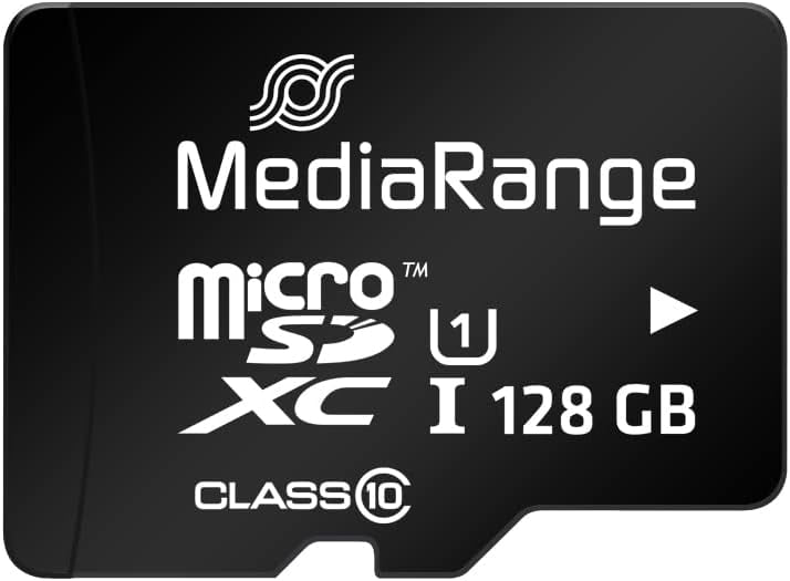 MediaRange MR945 Micro SDXC 128G UHS-1 Class 10 memory card with blue adapter 128 GB