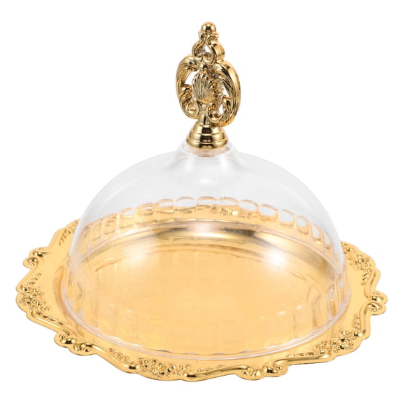 ETHZZLE Round Dessert Tray with Clear Lid, Elegant Serving Platter for Restaurants and Catering, 1 Piece