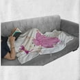 thumbnail image 6 of Gender Reveal Soft Flannel Fleece Throw Blanket, Cheerful Boy and Girl Children with Bunny Pacifiers Twins, Cozy Plush for Indoor and Outdoor Use, 60" x 80", Pale Blue and Pink Peach, by Ambesonne, 6 of 6