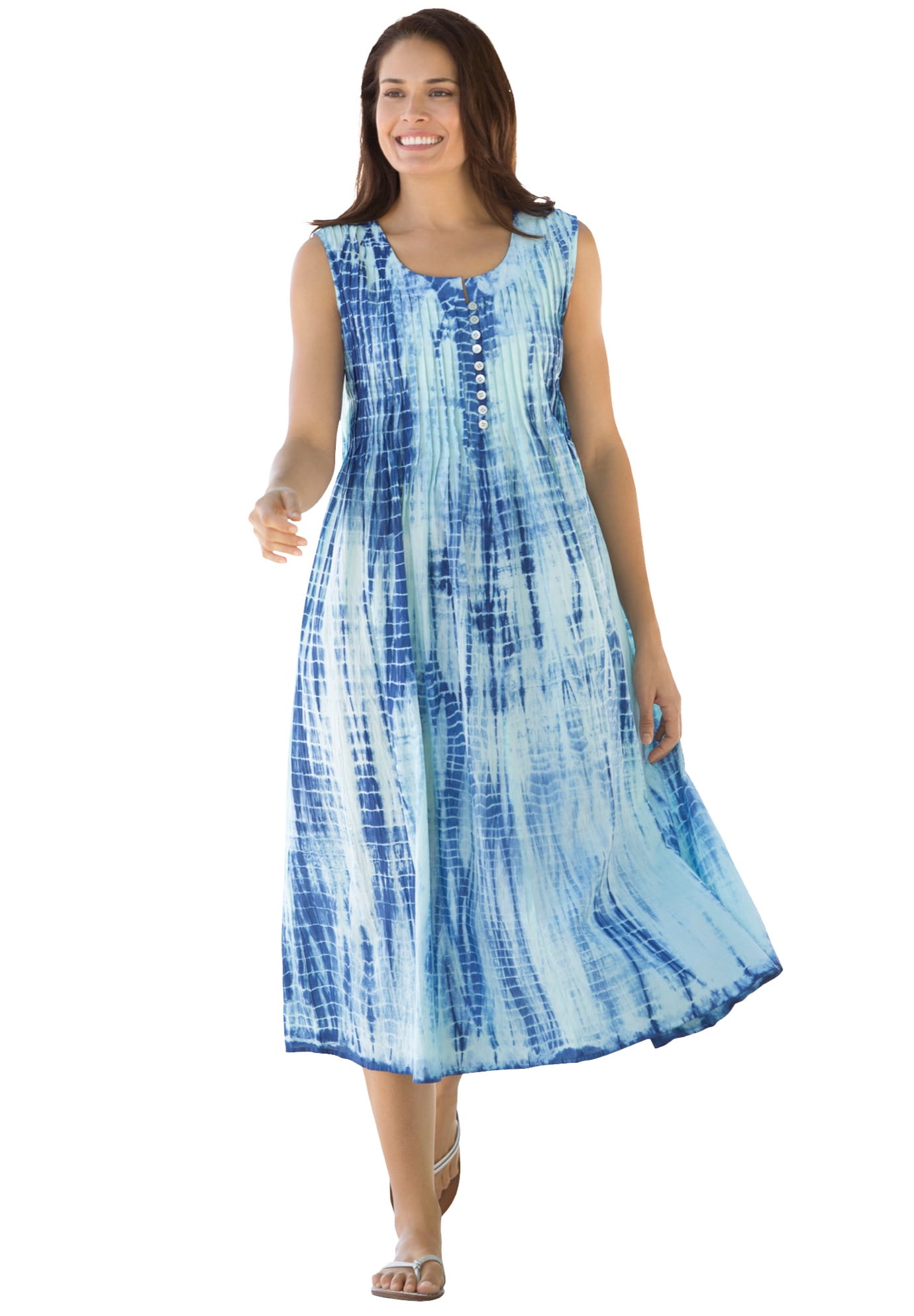 MISYAA Womens Plus Size Midi Dresses Tie-Dye Gradient Short Sleeve Knee Length Casual Dress Beach Sundress Boho Paisley S-5XL 