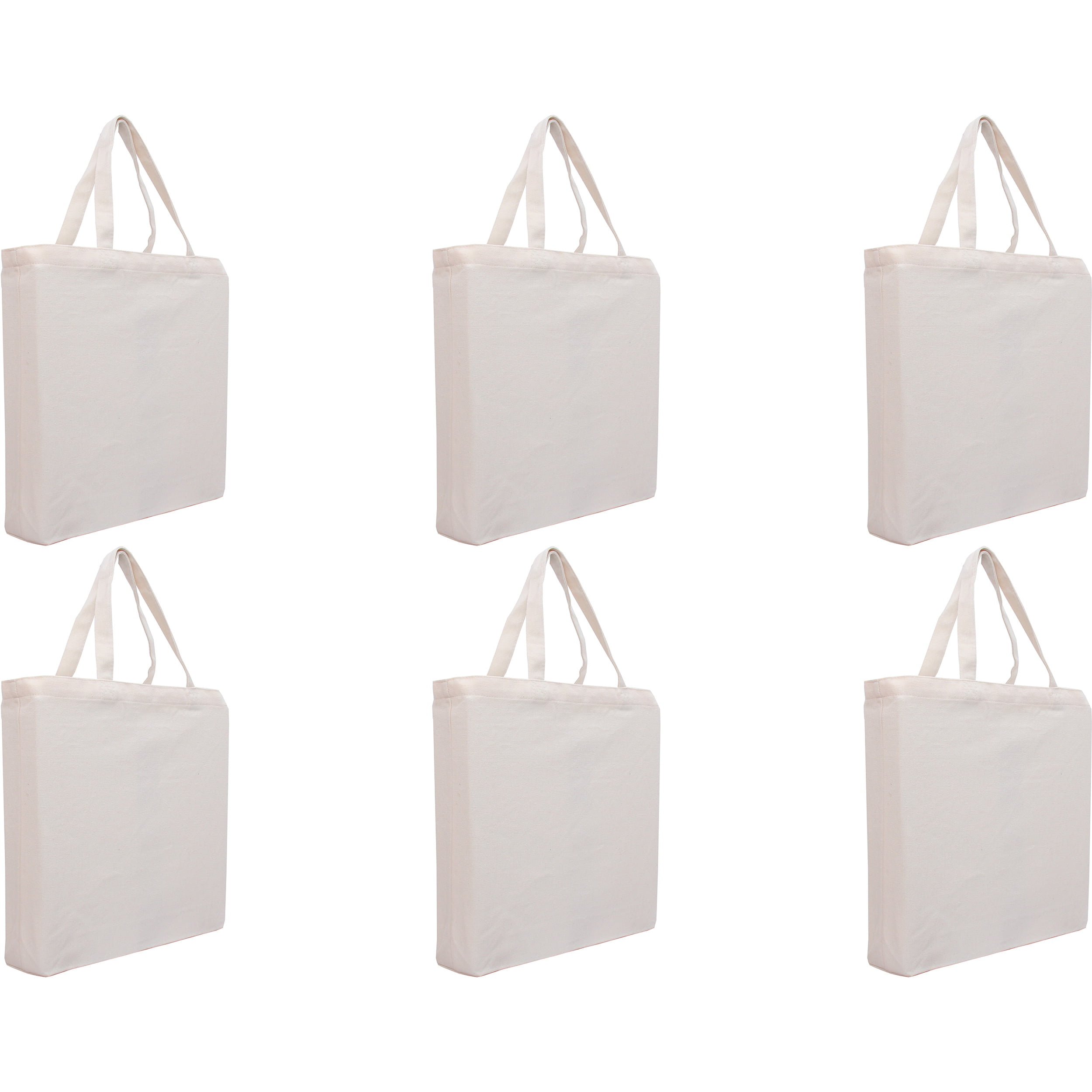 Greenmile Canvas Tote Bags Bulk 15 Pack - 15x16.5 inch - 6 oz - Large Plain Canvas Tote Bags Premium Economical Blank Reusable Grocery Bags, Thick