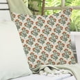 thumbnail image 4 of Block Print Throw Pillow Covers 18x18 Inch Set of 2 Green and Orange Vintage Floral Boho Outdoor Farmhouse Fall Decorations Decorative Throw Pillows Cases for Home Living Room Couch Decor, 4 of 5