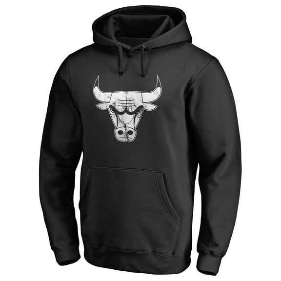 Men's Black Chicago Bulls Marble Logo Pullover Hoodie