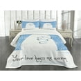 thumbnail image 3 of Ambesonne Winter Quilted Bedspread Set 3 Pcs, Polar Bear Mother, Queen Size, White Blue, 3 of 5