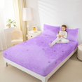 thumbnail image 3 of Feelyou Spooky Spider Web King Sheets, Cute Lavender Halloween Spider Bedding, 4pcs, 1 Flat Sheet, 1 Fitted Sheet and 2 Pillowcases, 3 of 5