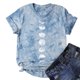 thumbnail image 5 of ICHUANYI Clearance Women's Shirt Tees Funny Cute Short Sleeve T Shirt Tie-dye T-shirt Tops Blouse Gift For Women(Blue, XXL) ICHUANYI WER2023080916003, 5 of 6