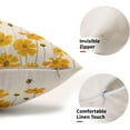 thumbnail image 3 of Spring Pillow Covers 12x20 Set of 2 Daisy Bee Yellow Flower Summer Floral Outdoor Rectangle Decorative Lumbar Throw Pillow Cases Seasonal Themed Farmhouse Decor for Sofa Couch Bed, 3 of 6