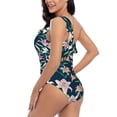 thumbnail image 4 of Wukai Lilies Flowers Chic One Shoulder Swimwear with Ruffle Design and Tummy Control Skirt: Fashionable, Supportive, Comfortable for Beach-X-Large, 4 of 7